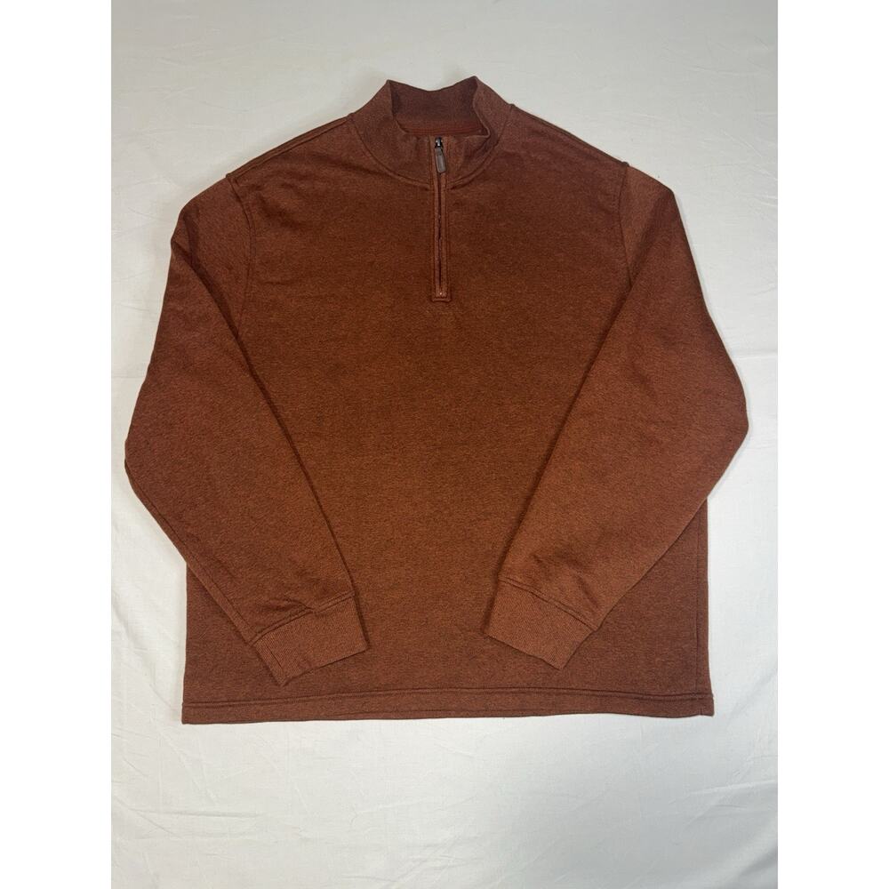 George Men's quarter-zip pullover - Orange - Size XL